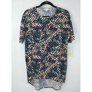 LuLaRoe Irma Tunic Top NWT oversized Small Statue of Liberty 4th of July